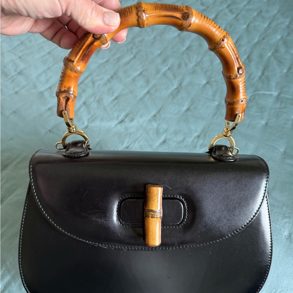 Gucci Boxcalf Bamboo Top Handle
